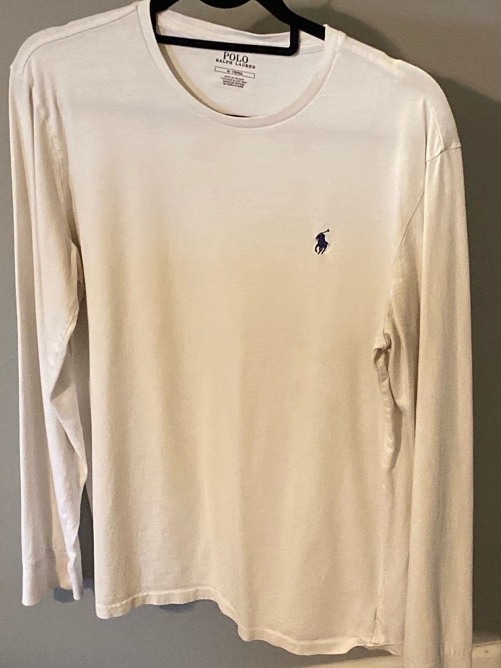 Polo by Ralph Lauren White Long Sleeve Tee with Navy Pony